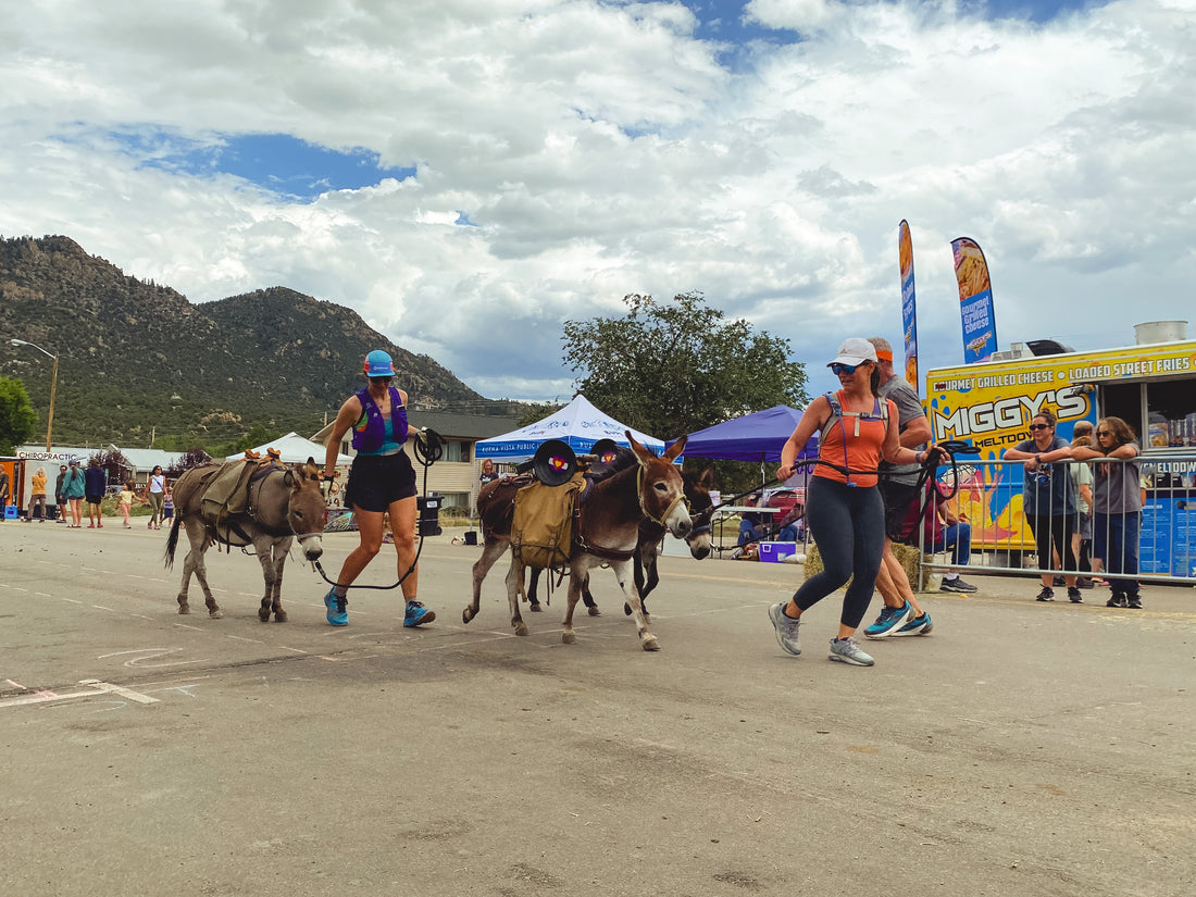 Megan runs to the finish with her Donkey Dominic